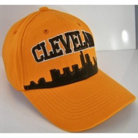 Baseball Caps Cleveland Skyline Men's Adjustable Baseball Cap - Orange - CX183K7Y4TU $8.60