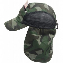 Sun Hats Baseball Cap Ear Flap Pocket Sun Neck Cover Bonnie Visor Camo Hiking Fishing - Woodland Camo - CC18U4GR37C $12.28