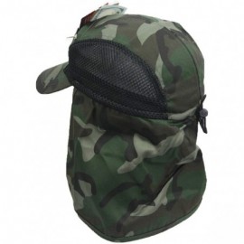 Sun Hats Baseball Cap Ear Flap Pocket Sun Neck Cover Bonnie Visor Camo Hiking Fishing - Woodland Camo - CC18U4GR37C $12.28