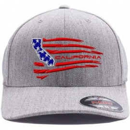 Baseball Caps USA State MAP with Flag Hats. Embroidered. 6277 Flexfit Wooly Combed Baseball Cap - Heather Grey - CI18DLI0CAN ...