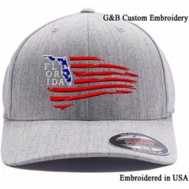 Baseball Caps USA State MAP with Flag Hats. Embroidered. 6277 Flexfit Wooly Combed Baseball Cap - Heather Grey - CI18DLI0CAN ...