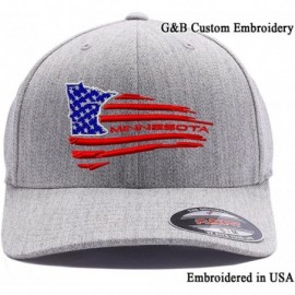 Baseball Caps USA State MAP with Flag Hats. Embroidered. 6277 Flexfit Wooly Combed Baseball Cap - Heather Grey - CI18DLI0CAN ...