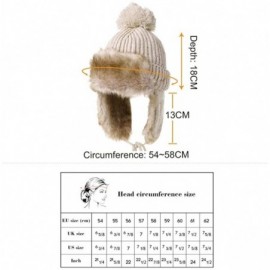 Bomber Hats Ladies Earflap Trapper Hat Faux Fur Hunting Hat Fleece Lined Thick Knitted - 99725_beige - C918KIRUURI $23.76
