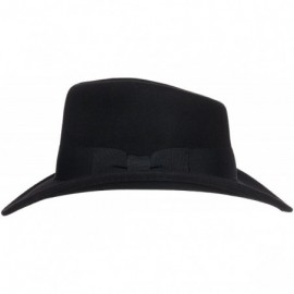 Fedoras Indiana Outback Crushable Wool Fedora Hat- Silver Canyon - Black - CQ18E4GUQ43 $59.36