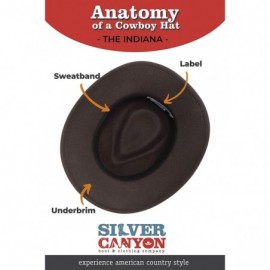 Fedoras Indiana Outback Crushable Wool Fedora Hat- Silver Canyon - Black - CQ18E4GUQ43 $59.36