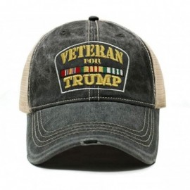 Baseball Caps Veterans for Trump Dad Hat Vintage Trucker Cap Handwashed Cotton Baseball Cap TC101 TC102 - Tc102 Charcoal - CJ...