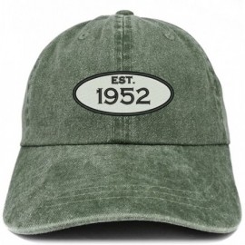 Baseball Caps Established 1952 Embroidered 68th Birthday Gift Pigment Dyed Washed Cotton Cap - Dark Green - CV180N3KD7U $35.00