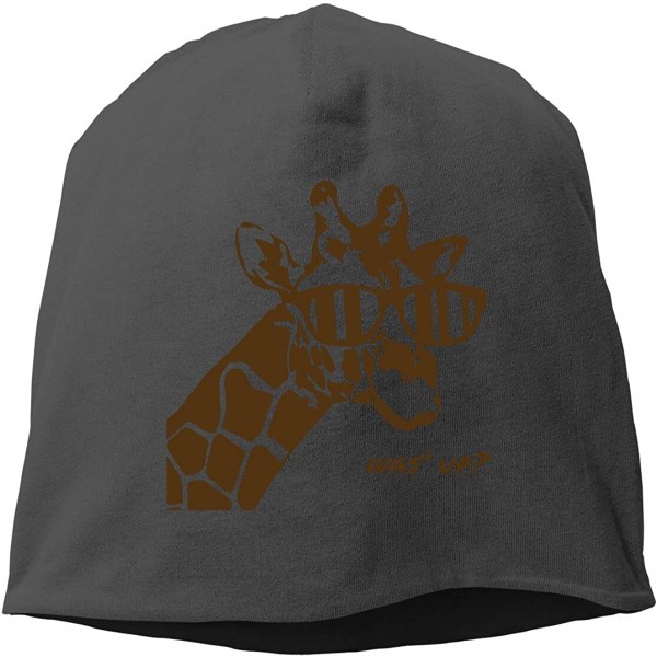 Skullies & Beanies Woman Skull Cap Beanie Giraffe Headwear Knit Hat Warm Hip-hop Hat - Black - CQ18IMAAW8S $18.78
