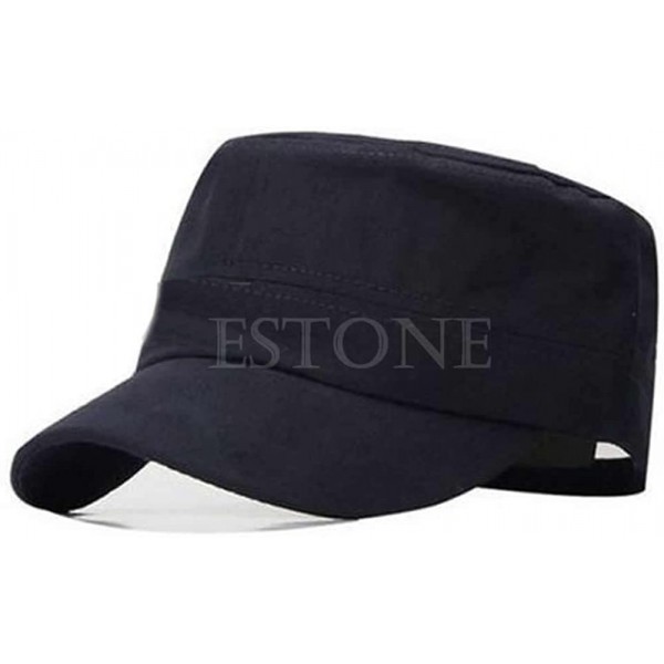 Baseball Caps New Adjustable Cadet Style Cotton Cap Hat Classic Plain Vintage Army Military - Blue - C811W65C6CJ $11.40