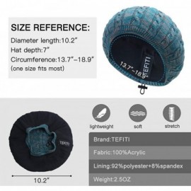 Berets Womens Snood Hairnet Headcover Knit Beret Beanie Cap Headscarves Turban-Cancer Headwear for Women - Blue-green - CX17Y...