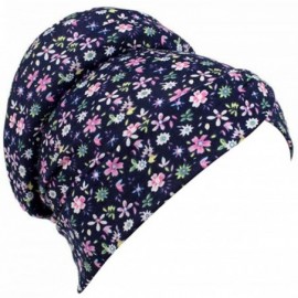 Skullies & Beanies Women Girl Floral Embroidery Chemo Hat Beanie Turban Wrap Cap for Cancer - B - C6185A3ANC0 $10.42