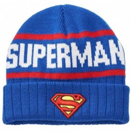 Skullies & Beanies Men's Superman Knit Cap One Size Fits Most Blue Multi One size fits most - CX12BBUNV3R $47.11