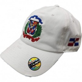 Baseball Caps Adjustable Vintage Cap Dominican Republic RD and Shield - White/Shield Full Color - CW18H5LSQRD $51.44