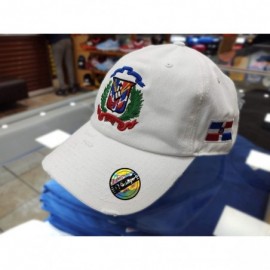 Baseball Caps Adjustable Vintage Cap Dominican Republic RD and Shield - White/Shield Full Color - CW18H5LSQRD $29.10