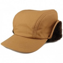 Baseball Caps Men's Duck Work Superior Cotton Winter Ball Cap with Earflap - Brown - CY18I5C3NLZ $25.95