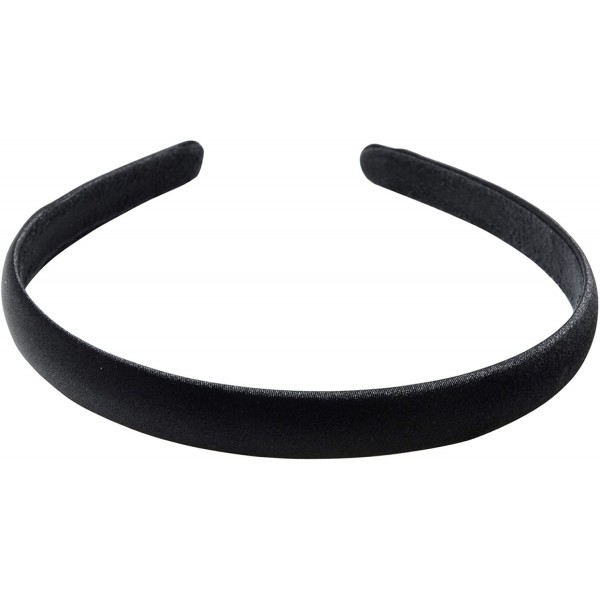 Headbands "London" Satin Headband - Black - C712NDZYBQ1 $8.77