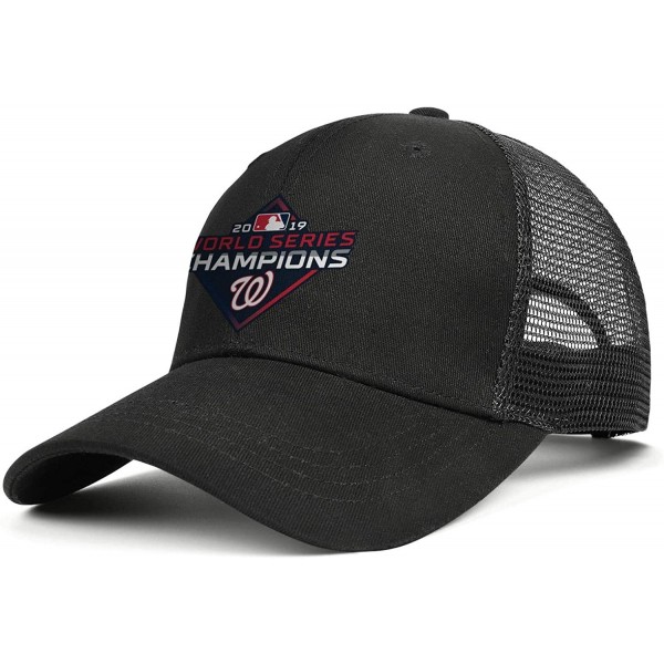 Baseball Caps Men's Women's 2019-world-series-baseball-championships-w-logo-Nats Cap Printed Hats Workout Caps - Black-5 - CI...
