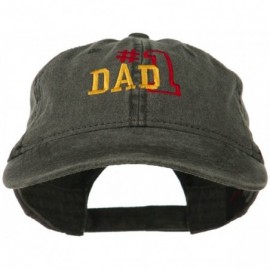 Baseball Caps Number 1 Dad Outline Embroidered Washed Cotton Cap - Black - CL11NY2AHMN $22.78