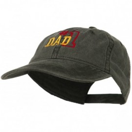 Baseball Caps Number 1 Dad Outline Embroidered Washed Cotton Cap - Black - CL11NY2AHMN $22.78