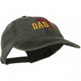 Baseball Caps Number 1 Dad Outline Embroidered Washed Cotton Cap - Black - CL11NY2AHMN $22.78