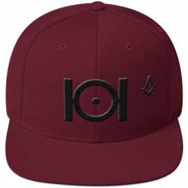Baseball Caps Masonic Snapback Hat 3D Puff Embroidery Black Thread - Maroon - CB18DCQ9DXI $25.38