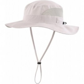 Sun Hats Womens Summer Mesh Boonie Sun Hat Wide Brim UV Protection Fishing Hat - Light Grey - CX18D7RYAK5 $29.06