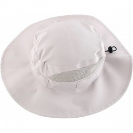 Sun Hats Womens Summer Mesh Boonie Sun Hat Wide Brim UV Protection Fishing Hat - Light Grey - CX18D7RYAK5 $13.95