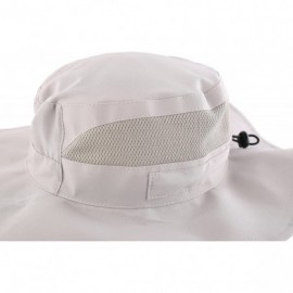 Sun Hats Womens Summer Mesh Boonie Sun Hat Wide Brim UV Protection Fishing Hat - Light Grey - CX18D7RYAK5 $13.95