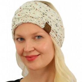 Cold Weather Headbands Winter CC Confetti Warm Fuzzy Fleece Lined Thick Knit Headband Headwrap Hat Cap - Ivory - CS187GE8W8S ...