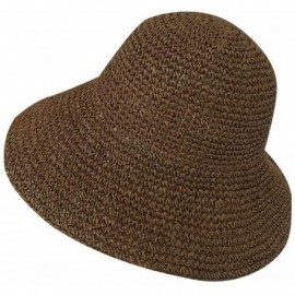 Sun Hats Women Big Brim Sun Hat Foldable Straw Hat Summer Beach Hat Fisherman Hat Sun Hats - Light Coffee - CZ18RLSIYX6 $24.11