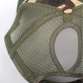 Baseball Caps Ponytail Baseball Cap High Bun Ponycap Adjustable Mesh Trucker Hats - 001 (Mesh) - Camo - CT18NWW8GZ6 $10.98