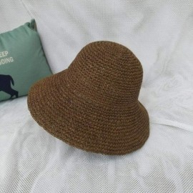 Sun Hats Women Big Brim Sun Hat Foldable Straw Hat Summer Beach Hat Fisherman Hat Sun Hats - Light Coffee - CZ18RLSIYX6 $24.11