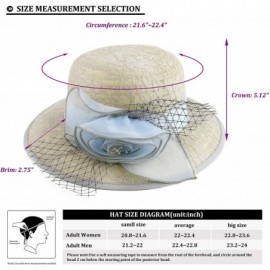 Sun Hats Dress Hat for Women Formal Adjustable Wide Brim Flower Church Wedding Hat Lace Beach Sun Hat UV Protection - CY18UWC...