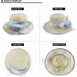 Sun Hats Dress Hat for Women Formal Adjustable Wide Brim Flower Church Wedding Hat Lace Beach Sun Hat UV Protection - CY18UWC...