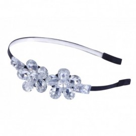 Headbands Decorative Vintage Diamond Jeweled Rhinestone Butterfly Hair Piece Headband (Clear) - Clear - CM117WZJGO9 $11.50