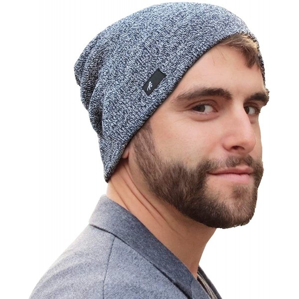 Skullies & Beanies Slouch Beanie Cap Winter Hat for Men or Women - Black Heather - CZ18N8D8ULX $16.11