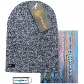 Skullies & Beanies Slouch Beanie Cap Winter Hat for Men or Women - Black Heather - CZ18N8D8ULX $16.11