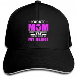 Baseball Caps Karate Moms Full Heart Mothers Day Sandwich Baseball Caps Trucker Style Hats Black - C118QMA64GX $12.94