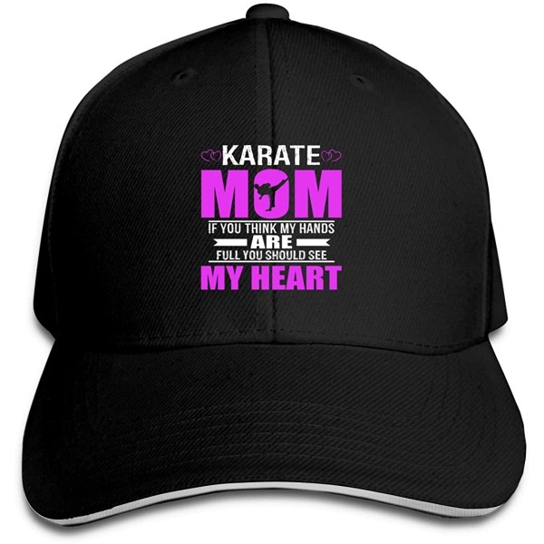 Baseball Caps Karate Moms Full Heart Mothers Day Sandwich Baseball Caps Trucker Style Hats Black - C118QMA64GX $12.94