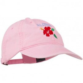 Baseball Caps Hawaii Flower Aloha Embroidered Washed Cap - Pink - C811RNPIBHB $19.54