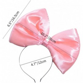 Headbands Women Huge Bow Headband Cute Bowknot Hair Hoop for Halloween Cosplay - Pink - CA186U6W6SW $12.05