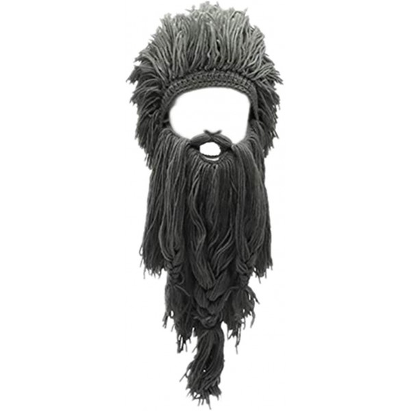 Skullies & Beanies Beard Winter Hat Creative Wig Viking Big Long Wool Hat Facemask Beanie for Men Women Warm Funny Ski Cap - ...