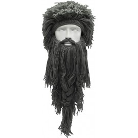 Skullies & Beanies Beard Winter Hat Creative Wig Viking Big Long Wool Hat Facemask Beanie for Men Women Warm Funny Ski Cap - ...