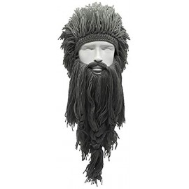 Skullies & Beanies Beard Winter Hat Creative Wig Viking Big Long Wool Hat Facemask Beanie for Men Women Warm Funny Ski Cap - ...