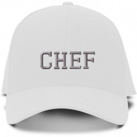 Baseball Caps Baseball Cap Silver Letters Chef Embroidery Dad Hats for Men & Women 1 Size - White - CQ11RQEKZ0Z $11.91