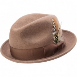 Fedoras Men's Pinch Crushable Litefelt Snap Brim Hat H-37 - Tan - CV182WGEIWU $97.78