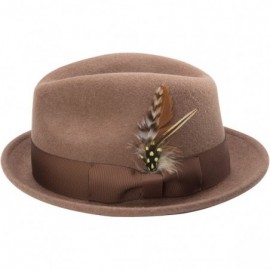 Fedoras Men's Pinch Crushable Litefelt Snap Brim Hat H-37 - Tan - CV182WGEIWU $41.41