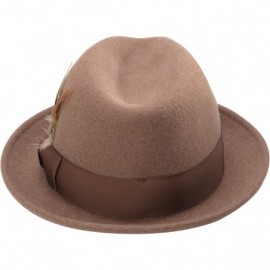 Fedoras Men's Pinch Crushable Litefelt Snap Brim Hat H-37 - Tan - CV182WGEIWU $41.41