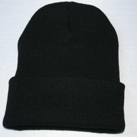 Skullies & Beanies Knitted Hat- Unisex Slouchy Knitting Beanie Hip Hop Cap Warm Winter Ski Hat - Black - CZ187K4KMCM $7.23