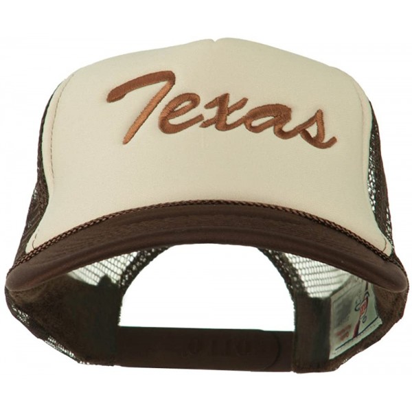 Baseball Caps Mid States Texas Embroidered Foam Mesh Back Cap - Brown Tan - C011M6KGPC1 $23.37